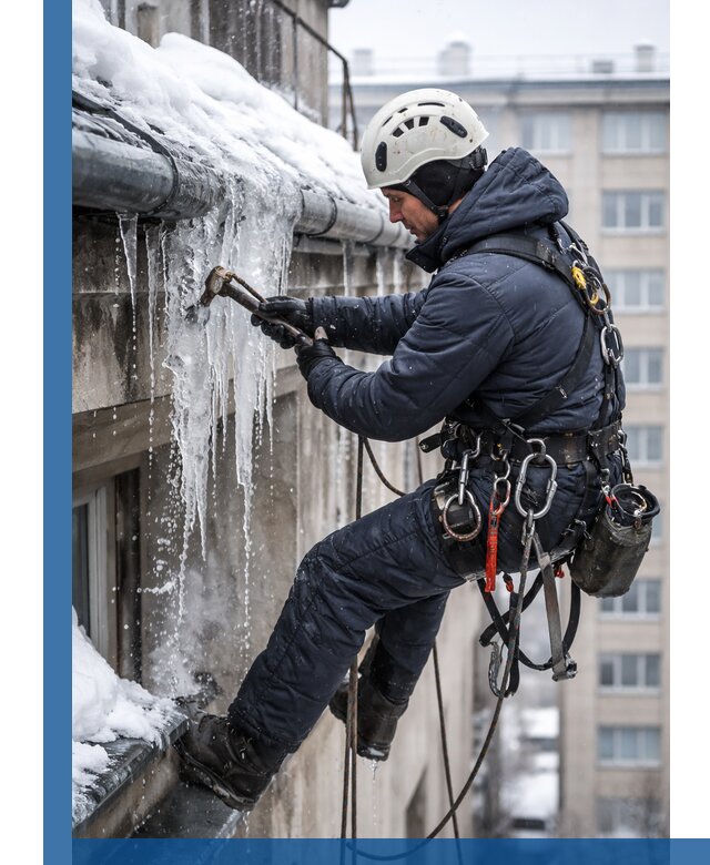 Удаление наледи и чистка водостоков в Полевской оперативно и безопасно