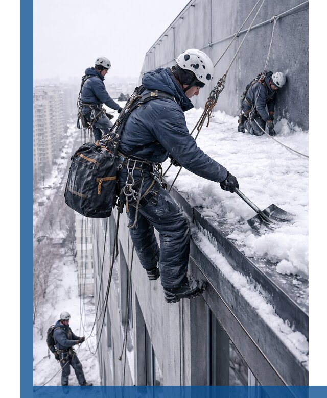 Абонентское обслуживание кровли зимой в Полевской регулярный уход