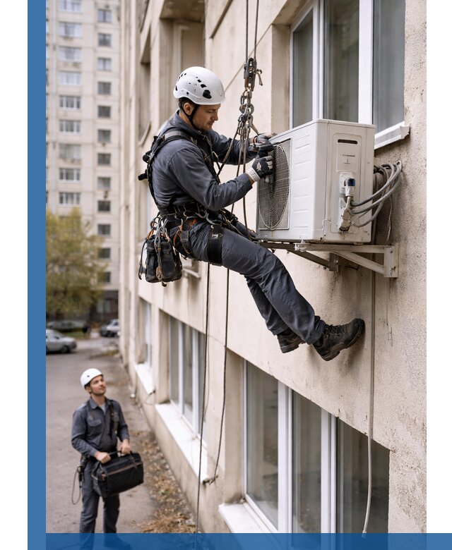 Демонтаж внешнего блока кондиционера в Полевской профессионально