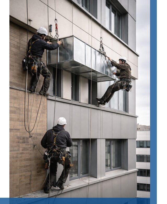 Монтаж воздуховодов на фасаде в Полевской от 1540 р. | ВЫСОТНИК-Плв