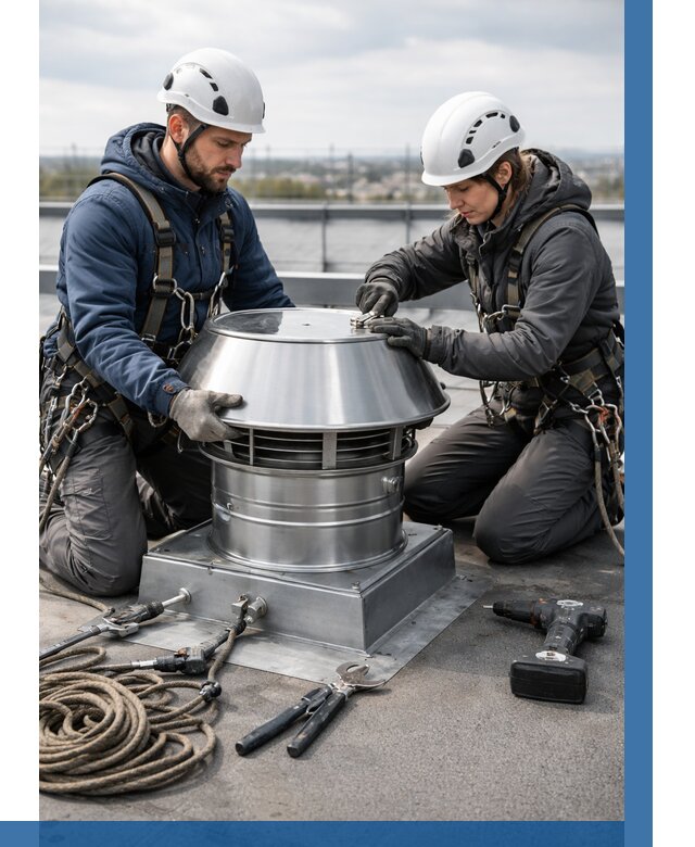 Установка дефлекторов на кровле в Полевской от 4619 р. | ВЫСОТНИК-Плв