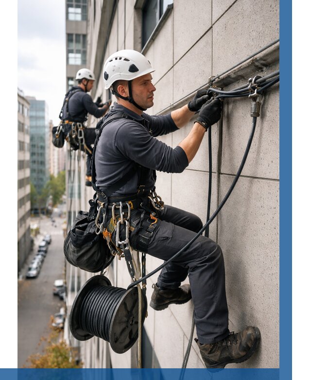 Прокладка кабеля по фасаду в Полевской от 359 р. | ВЫСОТНИК-Плв