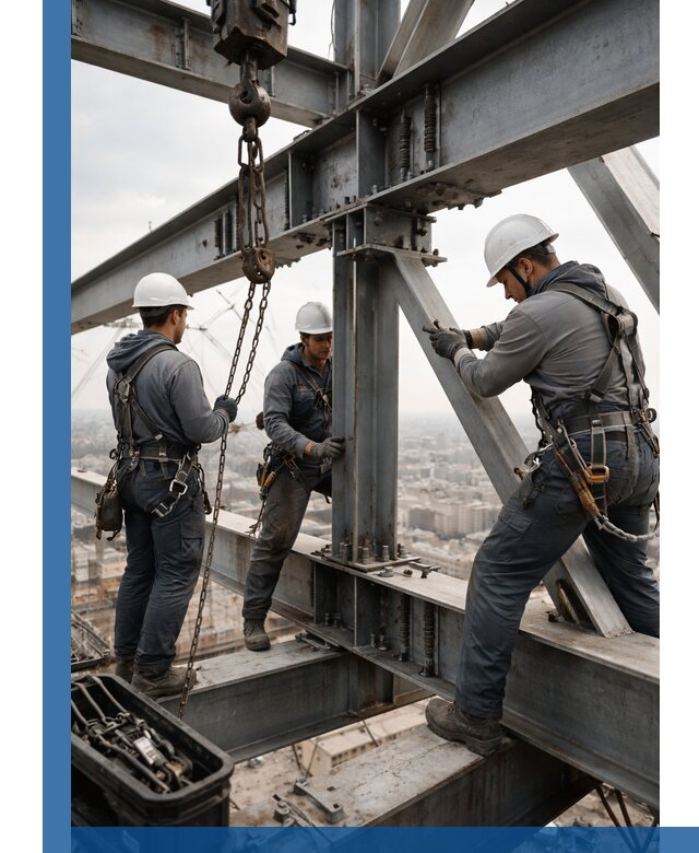 Профессиональный монтаж металлоконструкций на высоте в Полевской