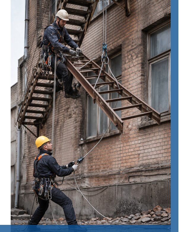 Демонтаж пожарной лестницы в Полевской от 12318 р. | ВЫСОТНИК-Плв