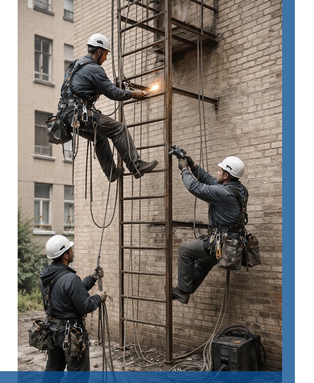 Ремонт пожарной лестницы в Полевской от 7699 р. | ВЫСОТНИК-Плв