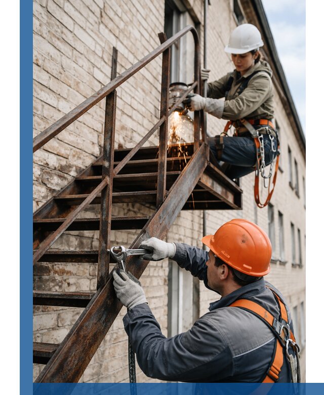 Ремонт и восстановление пожарных лестниц с выездом в Полевской