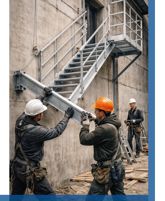 Монтаж металлических лестниц в Полевской от 15398 р. | ВЫСОТНИК-Плв