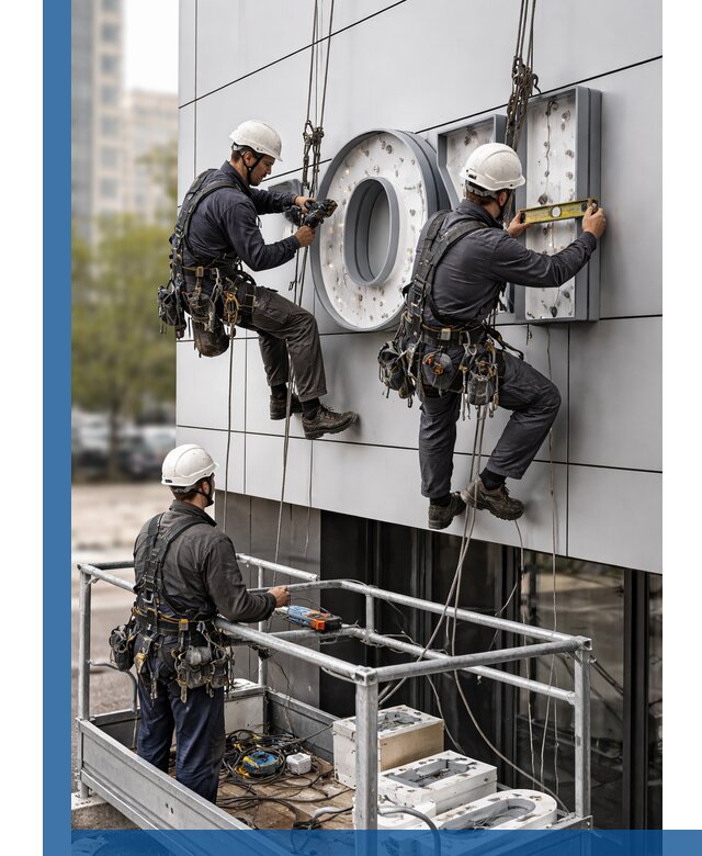 Профессиональный монтаж световых букв в Полевской под ключ