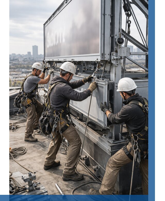 Монтаж крышной рекламной конструкции в Полевской от 61590 р.|ВЫСОТНИК-Плв