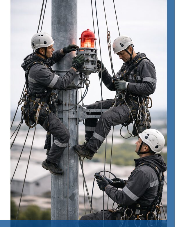 Монтаж заградительных огней в Полевской от 8725 р. | ВЫСОТНИК-Плв