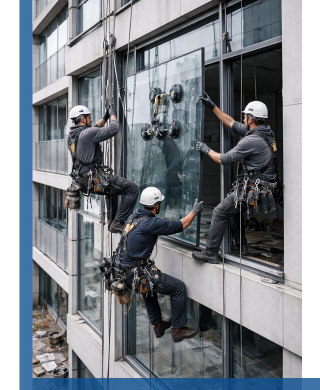 Фасадное остекление и монтаж витражей зданий в Полевской под ключ
