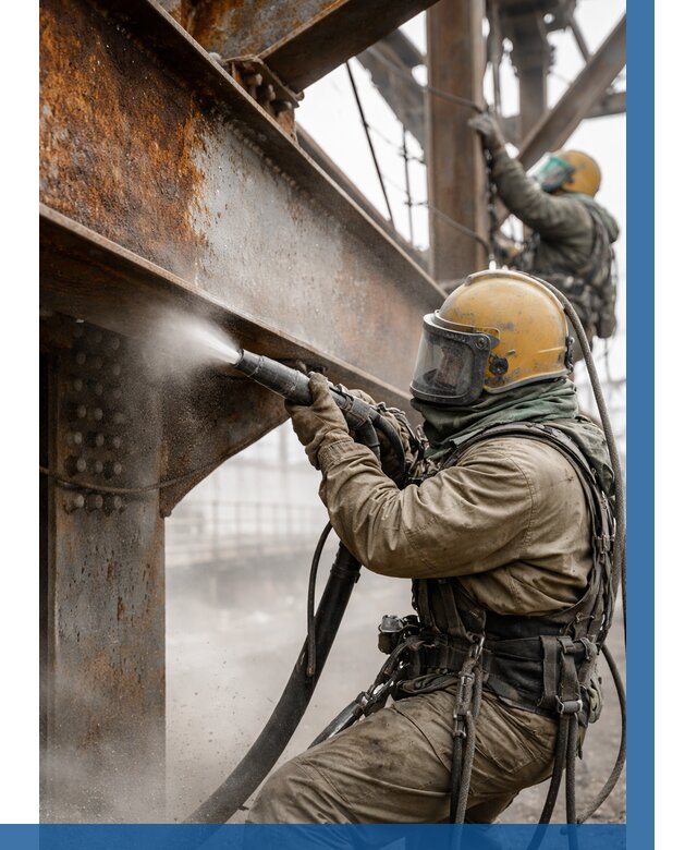 Пескоструйная очистка металлоконструкций в Полевской по 616 р. ВЫСОТНИК-Плв