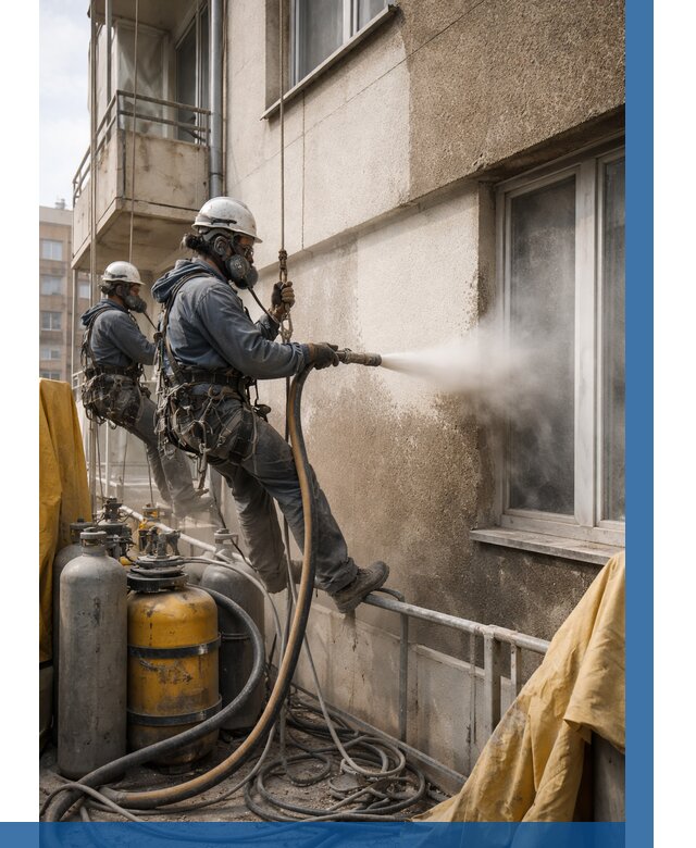 Пескоструйная очистка фасада в Полевской от 667 р. | ВЫСОТНИК-Плв