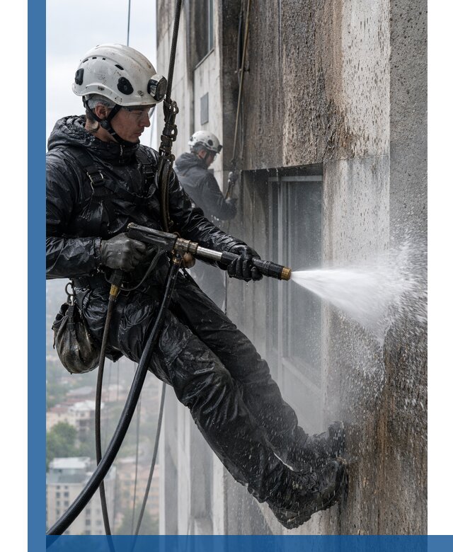 Гидроструйная очистка фасадов и конструкций в Полевской