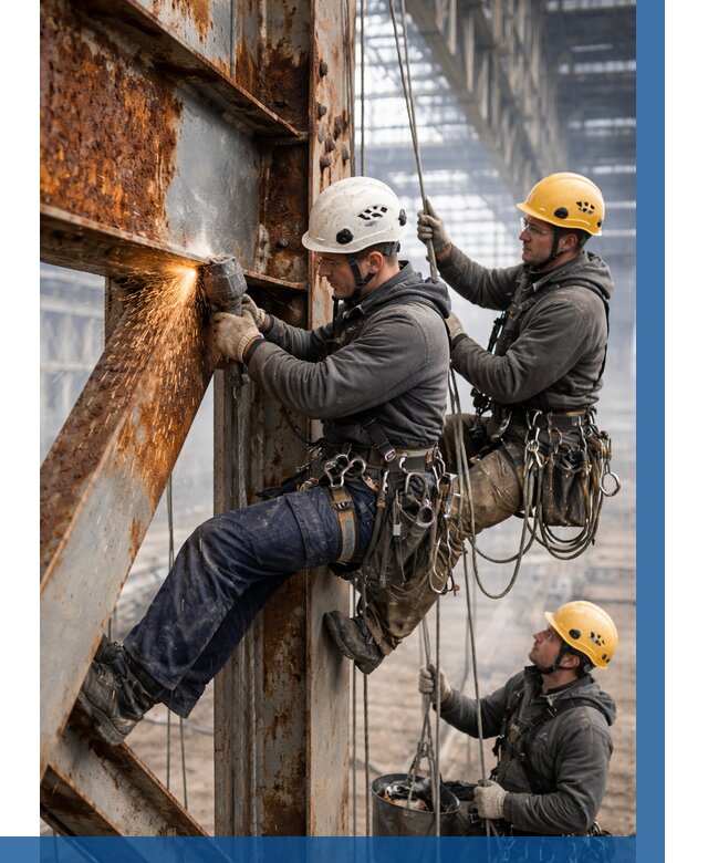 Зачистка металла от ржавчины в Полевской от 359 р. | ВЫСОТНИК-Плв