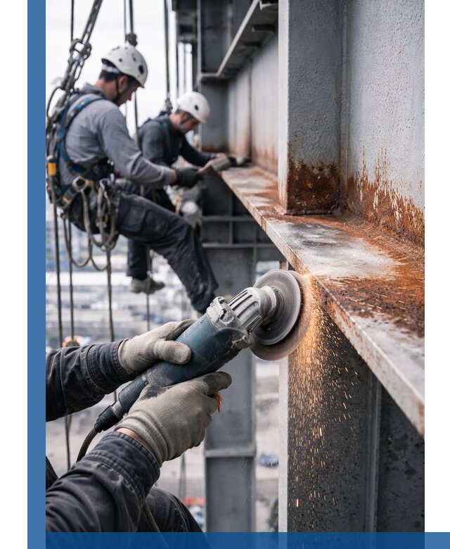 Зачистка металла от ржавчины и подготовка поверхностей в Полевской