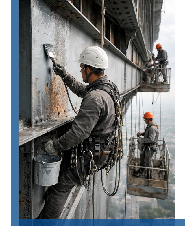 Покраска металлоконструкций на высоте в Полевской профессионально