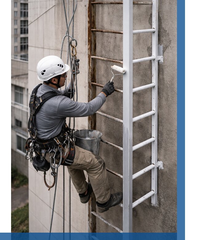 Покраска пожарных лестниц в Полевской от 4619 р. | ВЫСОТНИК-Плв