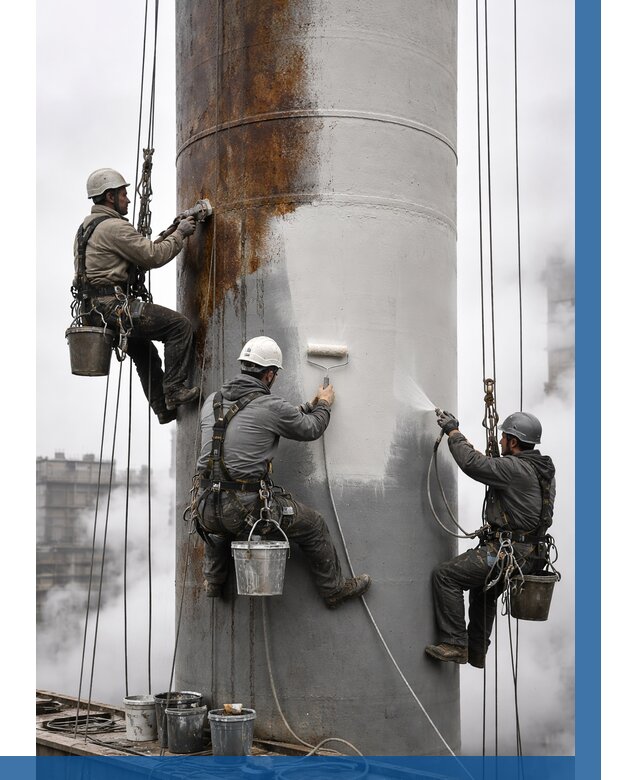 Покраска дымовых труб в Полевской от 8725 р. | ВЫСОТНИК-Плв