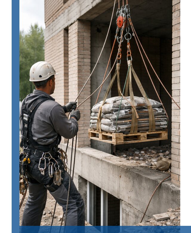 Подъем материалов на этаж веревками в Полевской оперативно