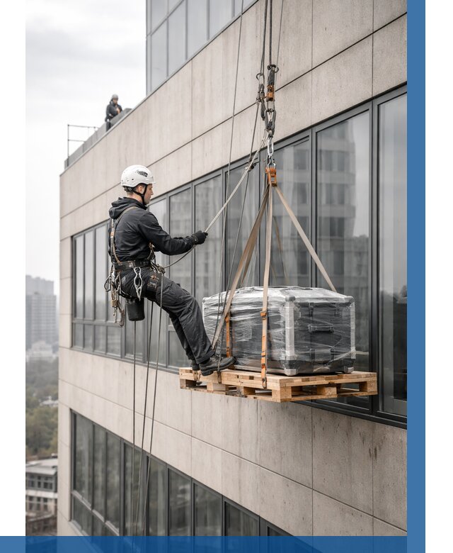 Спуск груза по фасаду в Полевской от 3593 р. | ВЫСОТНИК-Плв