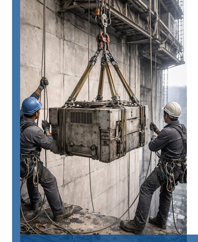 Такелажные работы на высоте, подъем и монтаж грузов в Полевской