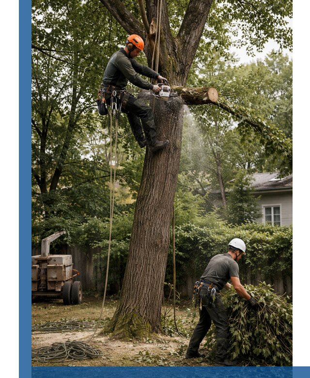 Кронирование деревьев в Полевской, безопасная высотная обрезка