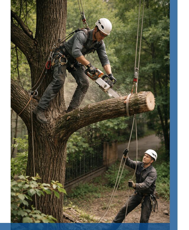 Спил деревьев альпинистами в Полевской от 8212 р. | ВЫСОТНИК-Плв