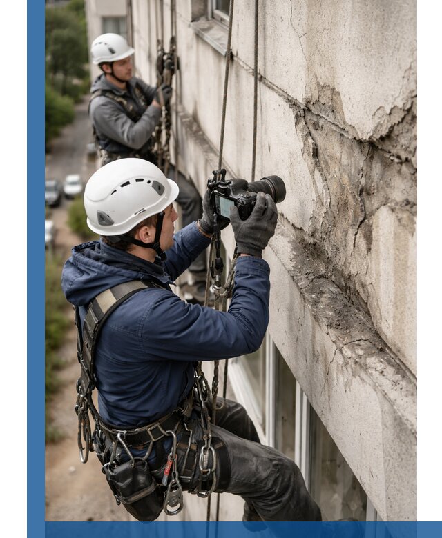 Фотофиксация дефектов фасада с высотной съемкой в Полевской