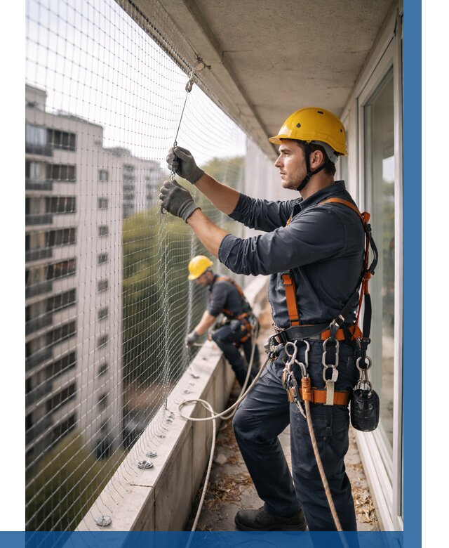 Монтаж сетки от птиц в Полевской от 4619 р. | ВЫСОТНИК-Плв